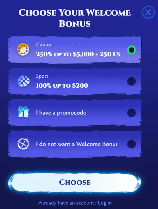 Signup form in Spinight